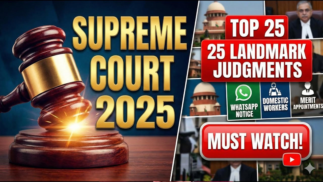 Top 15 Landmark Supreme Court Judgments of 2025 | Part-2| Legal Current Affairs by Adv Rahul Lakhera