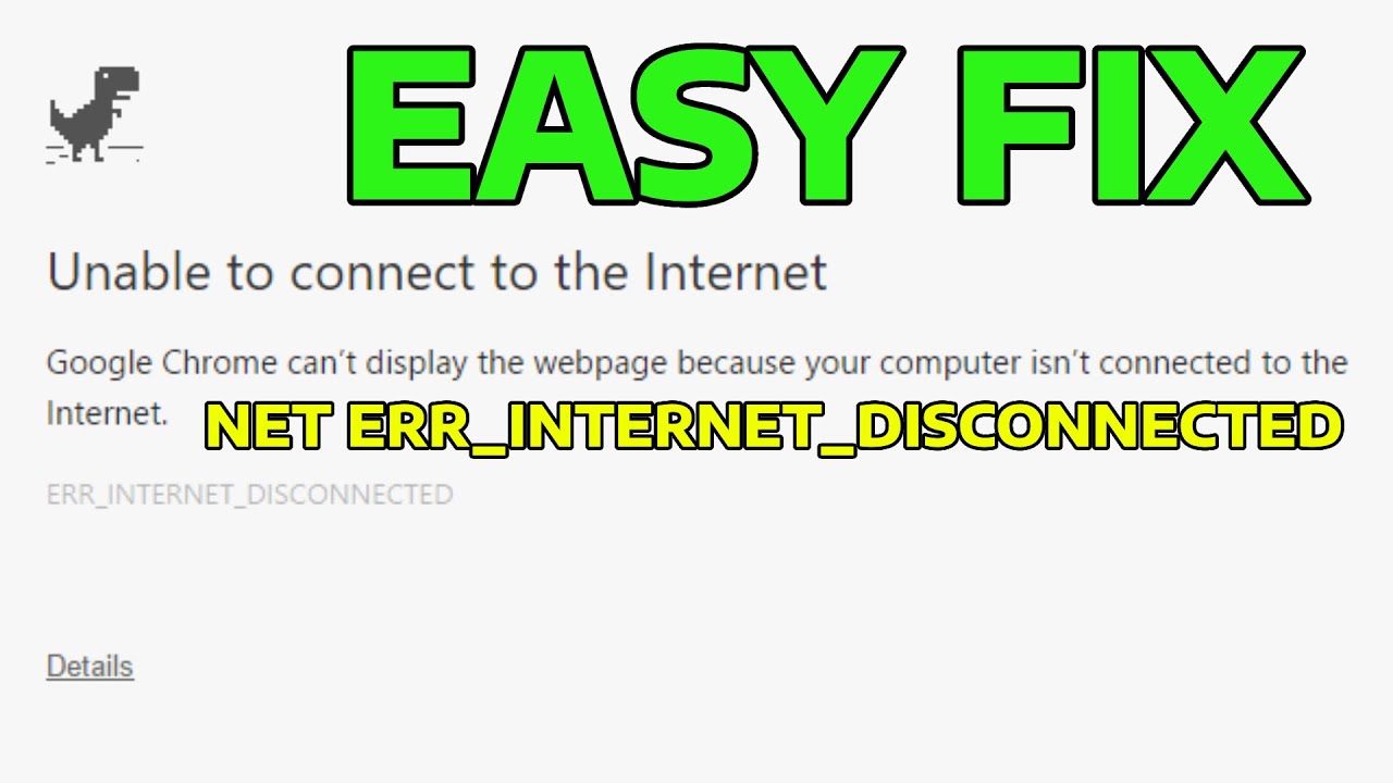 How To Fix NET ERR_INTERNET_DISCONNECTED Error in Windows