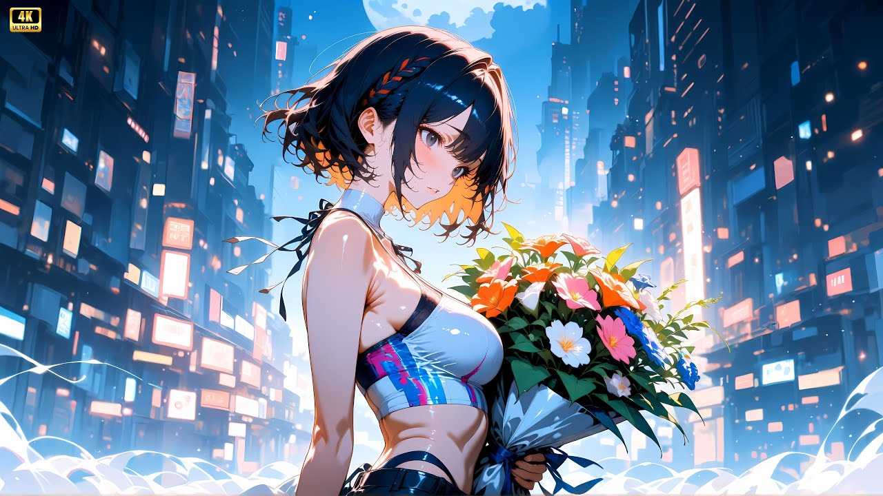 Chill & Focus Background Music | Minimal Ambient + Anime-Style Art (10h Loop) 🌹3