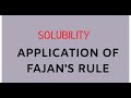 solublity application of fajans rule