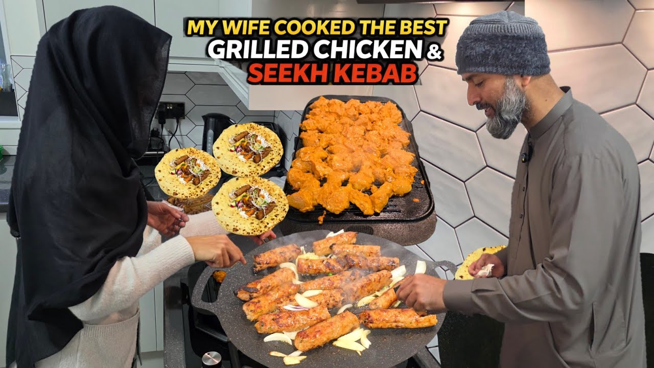 My Wife Cooked the BEST Grilled Chicken & Seekh Kebab on Tawa for Iftar 😍 | Ramadan Food Vlog