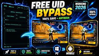 FREE FIRE UID BYPASS 😈 | FF EMULATOR BYPASS 💥 | FREE FIRE PC LOGO BYPASS ☠️ | LIFETIME FREE 🎁