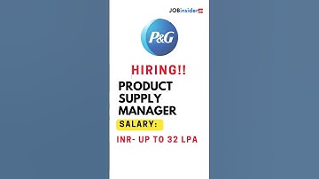 [Apply Now] P&G Job Opening for The Product Supply Manager Role | Fresher Job at Procter & Gamble