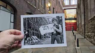BOB DYLAN "Subterranean Homesick Blues" filming location, alley behind The Savoy Hotel, London