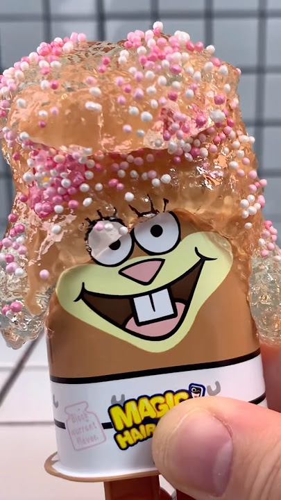 Spongebob black currant flavor magic hair candy jelly sweet food mukbang