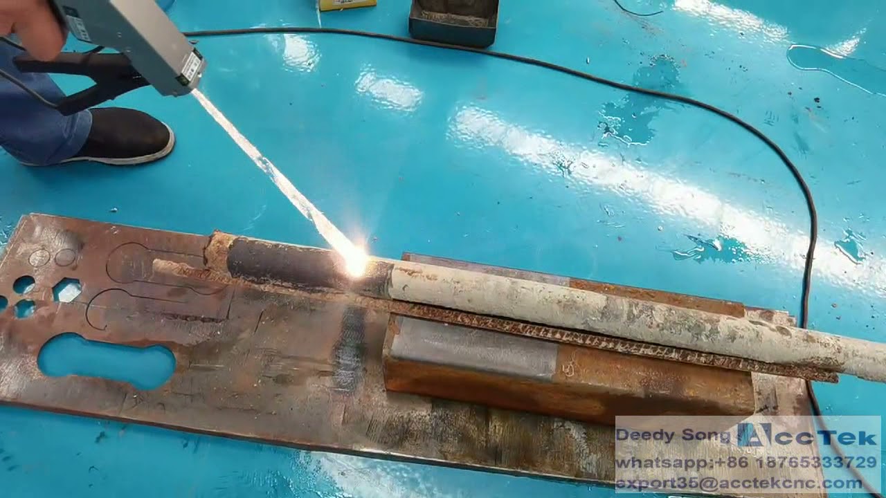 ACCTEK fiber laser cleaning machine for cleaning concrete on dust steel