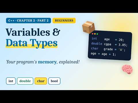 Variables and Data Types in C++ (with a Complete Program) | C++ for Beginners, Ch. 2 Part 2