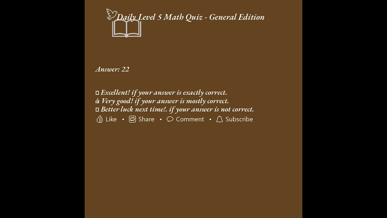 Level 5 Daily Math Quiz With General Edition 5Q Jan 27 2026