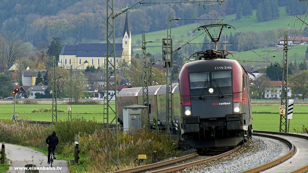 Eisenbahn Hauptstrecke München Salzburg bei Irschen am Chiemsee YouTube Eisenbahn Hauptstrecke München Salzburg bei Irschen am Chiemsee YouTube