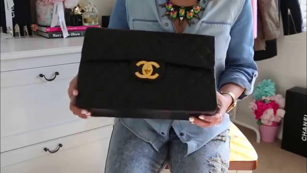 VINTAGE CHANEL SINGLE FLAP JUMBO IN-DEPTH REVIEW! What fits, mod shots, &  details of the bag ❤️ 