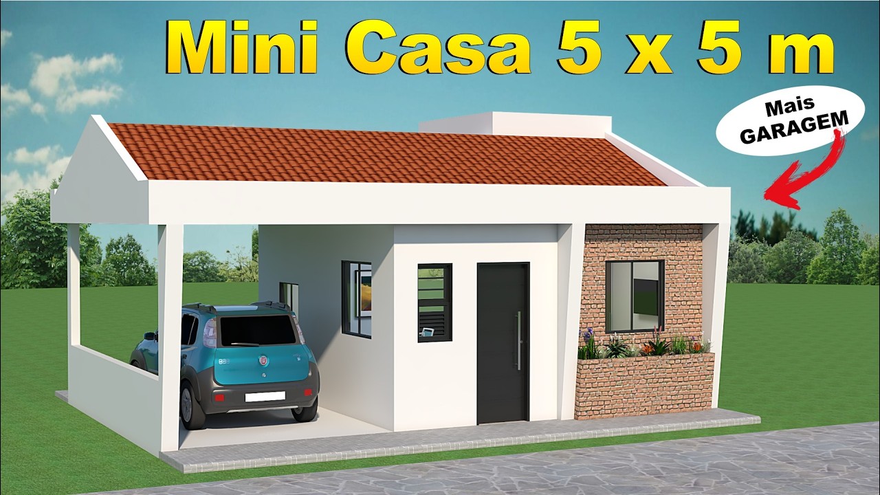 Mini Casa 5x5 metros mais garagem - Dicas de como fazer...