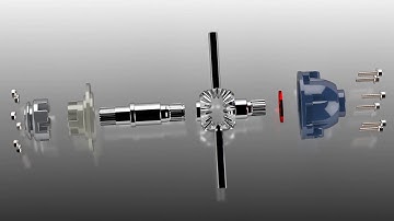 SolidWorks Visualize - Differential gearbox exploded view animation video