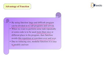 Advantages of Function