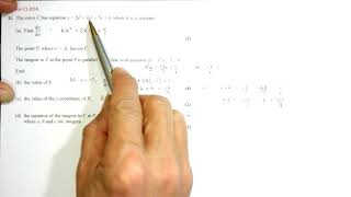 Edexcel C1 2016 Q11 Differentiation and Coordinate Geometry