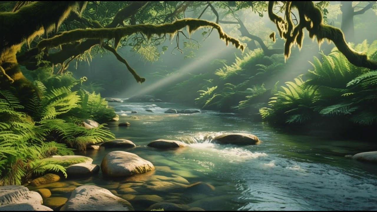 Mountain River Waterfall Flowing 24/7 Water Sounds, Nature White Noise,River Sounds for Sleeping #24