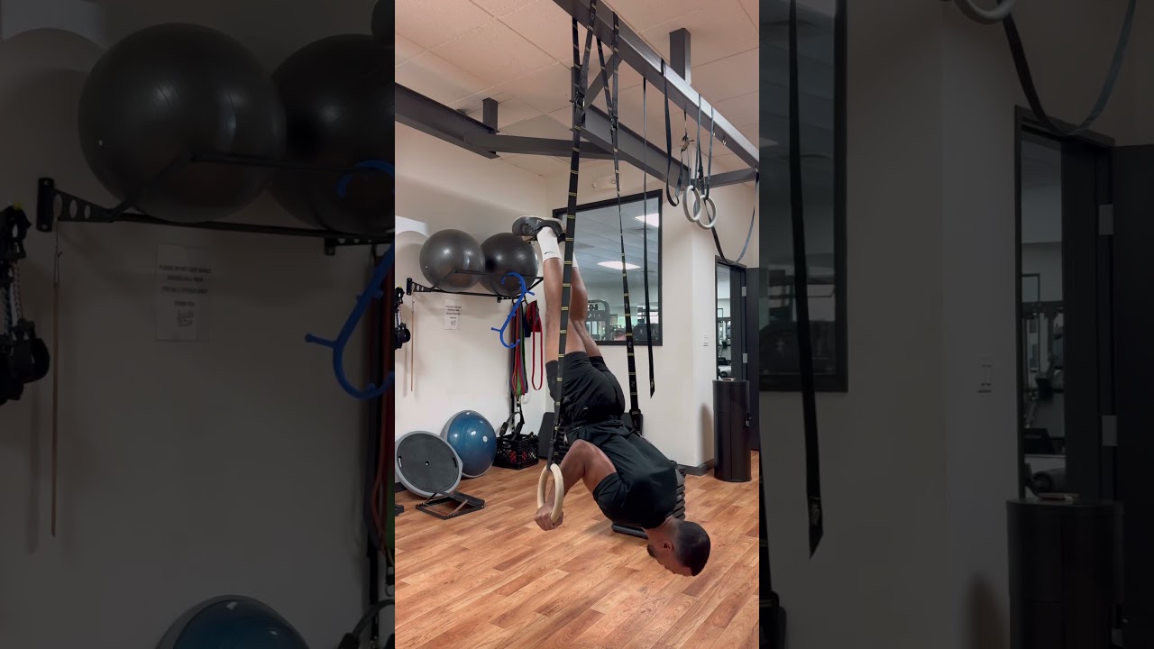 Deep ring handstand push up
