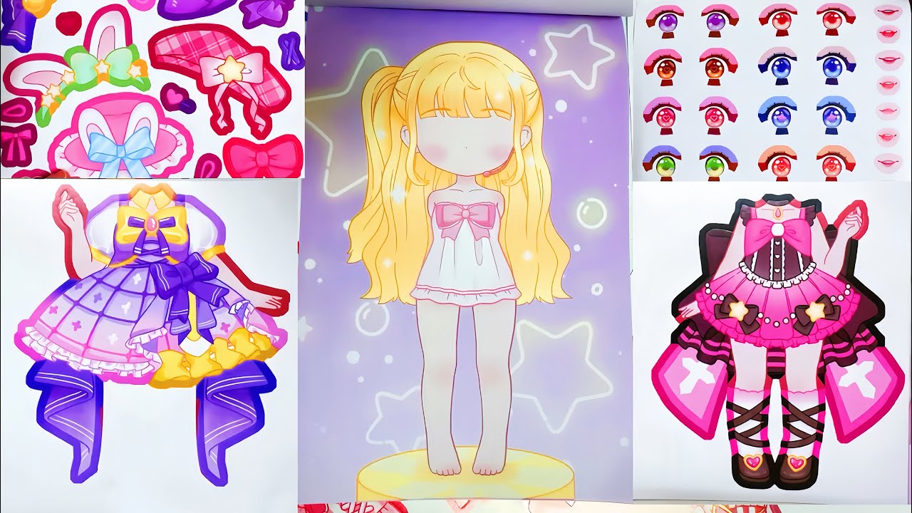 ✨Sticker Play✨ Dress Up & Makeup with Stickers #sticker #funnyvideo #paper