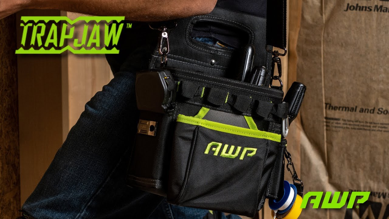 AWP Black/Yellow/Gray Polyester 12-in Zippered Tool Bag in the Tool Bags  department at Lowes.com