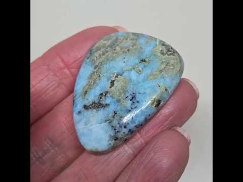 Природний ларимар кабошон для створення прикрас 70 ct, видео 1