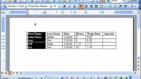Word 2003 Tutorial Table Formulas Microsoft Office Training Lesson 18.1