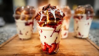 Fresas Cremosas y Churro Cheese cake con una Crema que lo cambia todo