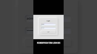 Neumorphism Form login box HTML CSS