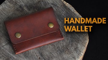 Making a Handmade Leather Flap Wallet - Simple Leather Wallet PDF Pattern - ASMR