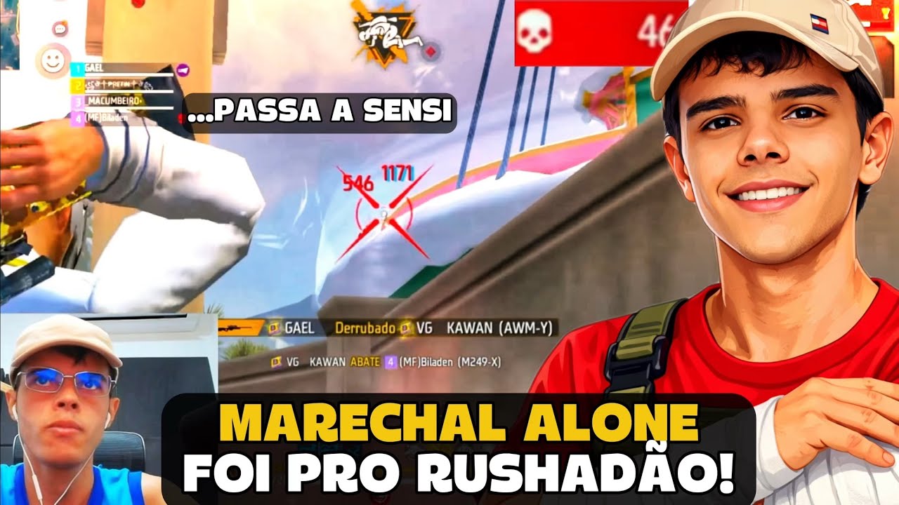 MARECHAL FOI PRO RUSHADÃO E LIMPOU O MAPA TODO NA RANK! FREE FIRE - MARECHAL HIGHLIGHTS