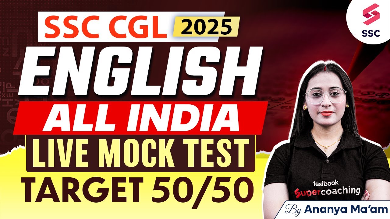 SSC CGL 2025 | English Mock Test for SSC CGL | Target 50/50 in SSC CGL ...