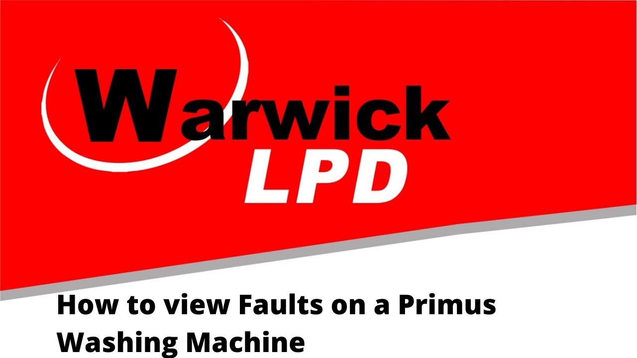 How to view Faults on a Primus Washing Machine - YouTube