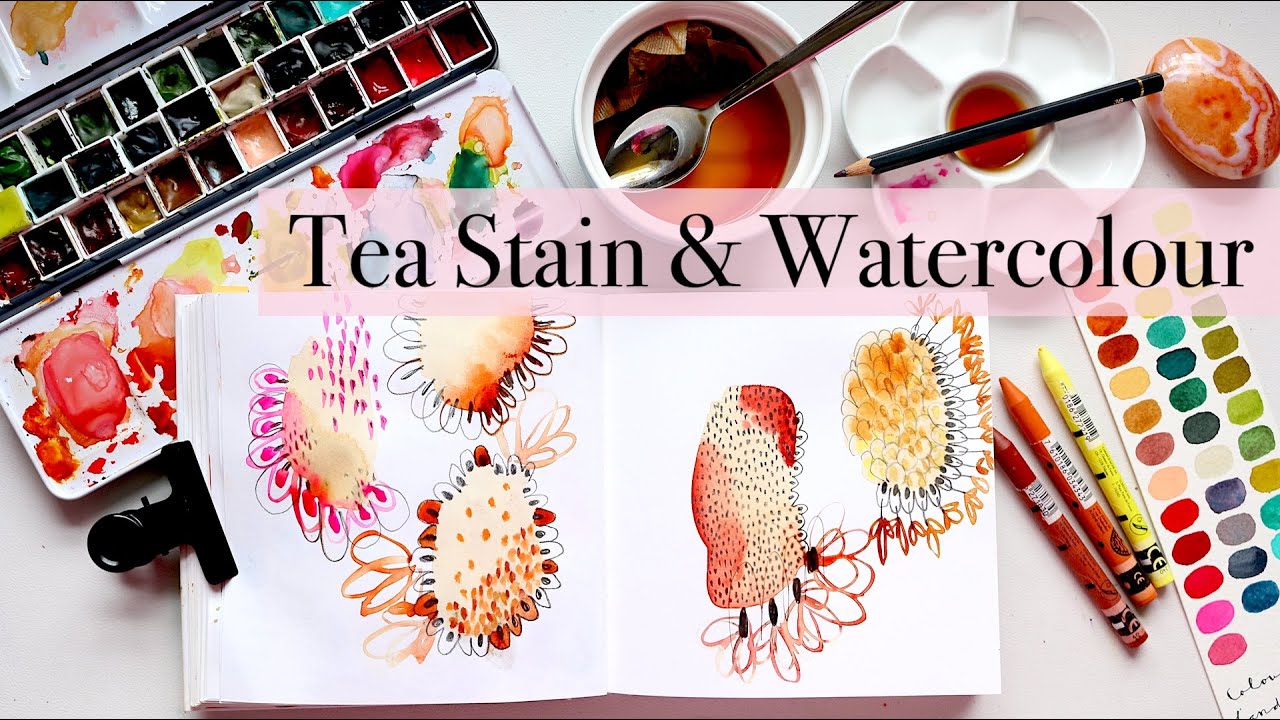 🎉Watercolour Fridays: Painting with Tea Ink & Watercolour! - YouTube
