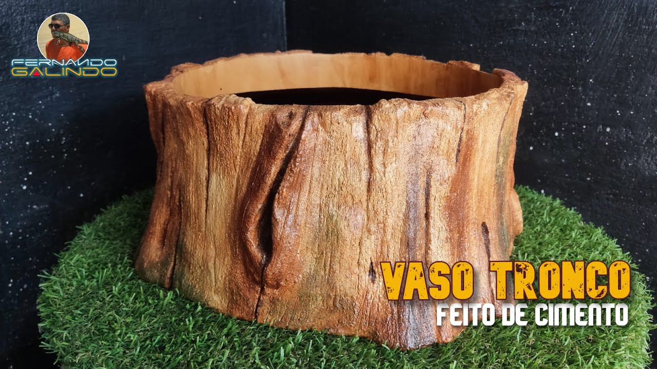 VASO TRONCO #diy #fernandogalindoartes #efeitomadeira