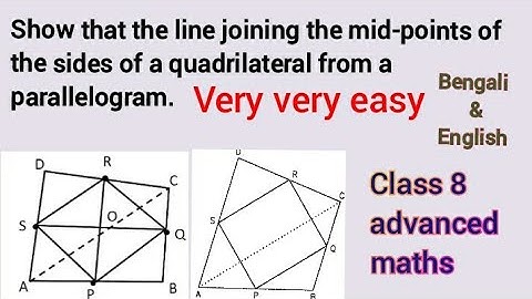 Show that the lines joining the midpoints of the sides of a quadrilateral forms a parallelogram