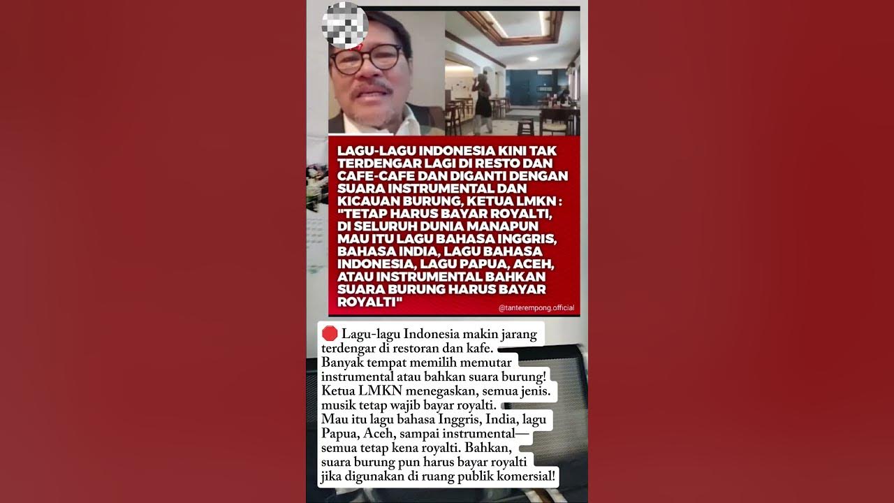Putar Lagu di Restoran Tetap Wajib Bayar Royalti, Bahkan Suara Burung!