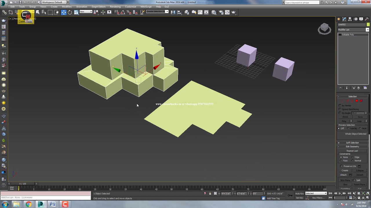 Edit poly modifier tutorial in 3ds max | career hacks - YouTube