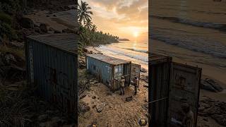 Extreme shipping container beach home transformation 🛠️ #diy #beforeandafter #shorts