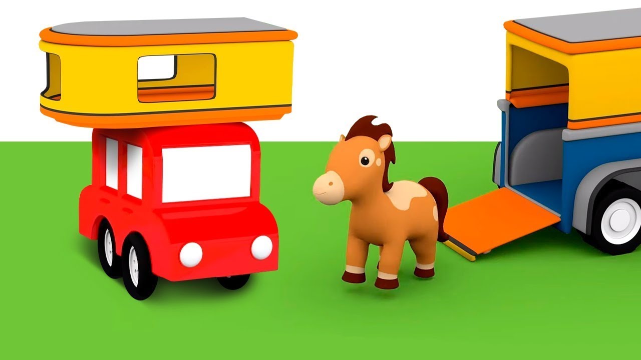 Die 4 Kleinen Autos Bauen Einen Pferdeanhanger Deutscher Zeichentrickfilm Youtube