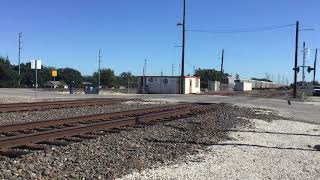 KCS 4867 leads loaded grain train, Rosenberg Texas 10/31/2021