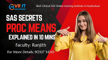 PROC MEANS in Clinical SAS | Summarizing Clinical Trial Data | VR IT SOLUTIONS