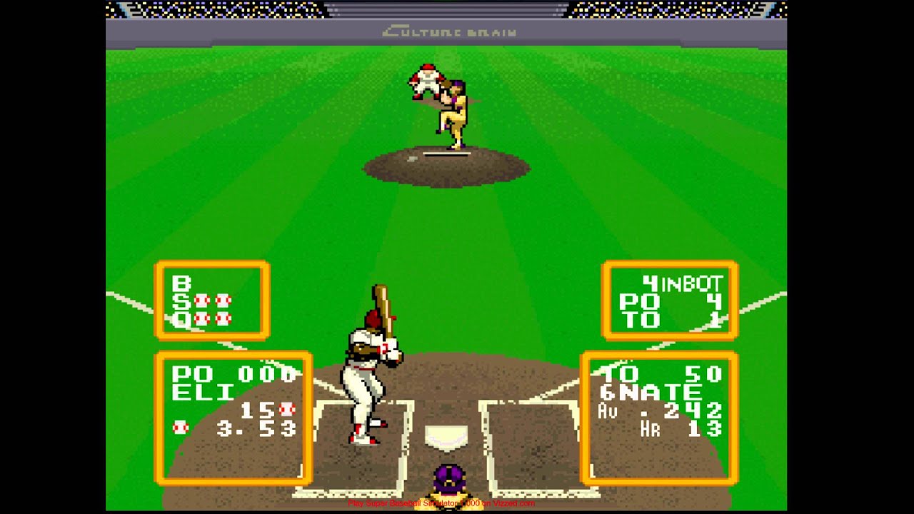 super-baseball-simulator-1000-snes-super-nintendo-vizzed-gameplay-youtube