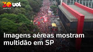 Lula na Avenida Paulista: imagens aéreas mostram ato em São Paulo que ocupou sete quarteirões; vídeo