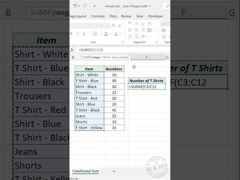 Conditional SUM in Excel