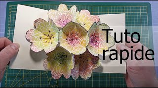 TUTO CARTE N°5 rapide fleur  POP UP flower  card  #tuto #carte #pop up #tutorials #diy #action