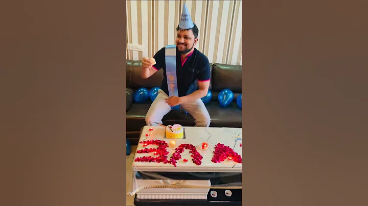 Wife surprise husband first birthday after marriage | Husband's Birthday Celebration #shorts #short