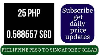 Philippine Peso to Singapore Dollar Foreign Currency Exchange Rates Today 2 January 2025