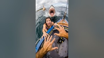 POV: A man tries to defend his wife from a shark attack while they were in a kayak #pov #attack #ai