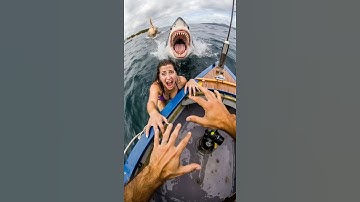 POV: A man tries to defend his wife from a shark attack while they were in a kayak #pov #attack #ai