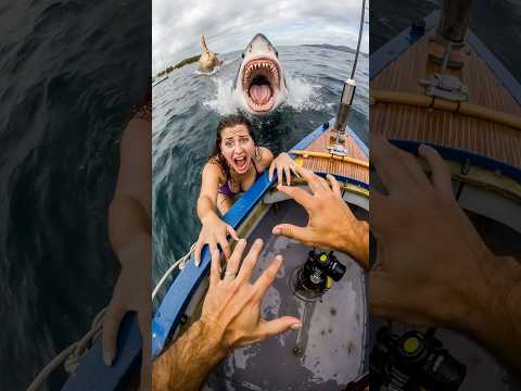 POV A Man Tries To Defend His Wife From A Shark Attack While They Were In A Kayak Pov Attack Ai