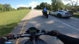 THEY WERE GOING AT IT!!! LS3 PULLS UP DURING OUR RIDE | BIKES VS VETTES!