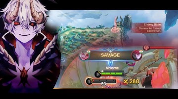 Playing moba(5v5)1st time using Dyrroth||Insane savage kills #1